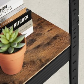 Regál Juno 150x37x37, hnědá a černá, detail