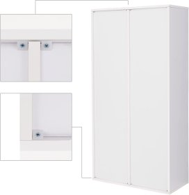 Knihovna Kalin 65x30x130, bílá, detail