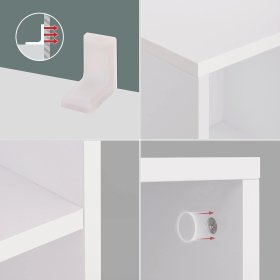 Knihovna Kalin 65x30x130, bílá, detail