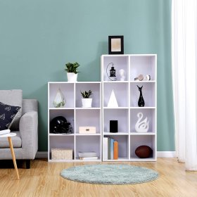 Knihovna Kalin 65x30x130, bílá, interiér