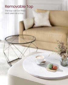 Stolek Nomar, set 2 stolků, 50x50x41 cm + 40x40x36 cm, bílý a černý, interiér