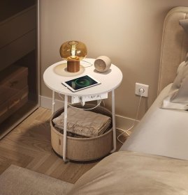 Stolek Pelin 45x50, bílý, interiér