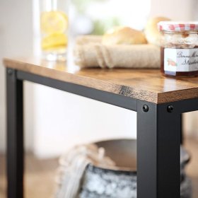 Stolek Ralo 45x45x55, černý a hnědý, detail