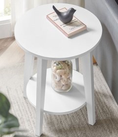 Stolek Sela 40x40x50, bílý, detail