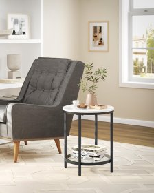 Stolek Fira 45x45x55, bílý a černý, interiér