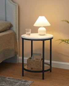 Stolek Fira 45x45x55, bílý a černý, interiér