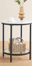 Stolek Fira 45x45x55, bílý a černý, interiér