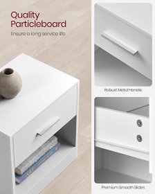 Noční stolek se šuplíkem Keno 28x39x41, bílý, detail