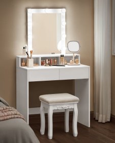 Toaletní stolek Elin 80x40x145, bílý, interiér