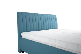 Dvoulůžko Lilibet v rozměru 160x200 cm, v potahu Trinity 13 Azur, detail čela