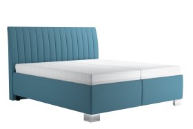 Dvoulůžko Lilibet v rozměru 160x200 cm, v potahu Trinity 13 Azur, s matracemi