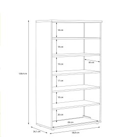 Botník But, bílý a dub sonoma, rozměry
