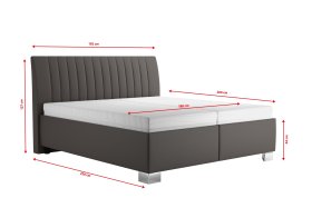 Dvoulůžko Lilibet v rozměru 180x200 cm, v potahu Trinity 8, rozměry