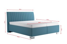 Dvoulůžko Lilibet v rozměru 180x200 cm, v potahu Trinity 13 Azur, rozměry