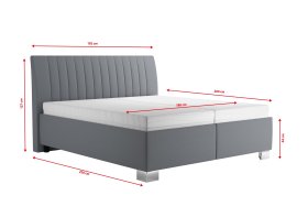 Dvoulůžko Lilibet v rozměru 180x200 cm, v potahu Trinity 14, rozměry