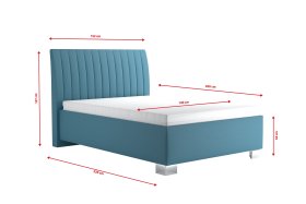 Jednolůžko Lilibet v rozměru 140x200 cm, v potahu Trinity 13 Azur, rozměry