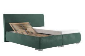 Dvoulůžko Idaho v rozměru 180x200 cm, v potahu Tiffany 10 DK. Green, polohování hlavy