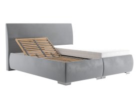 Dvoulůžko Idaho v rozměru 180x200 cm, v potahu Tiffany 16 Grey, polohování hlavy