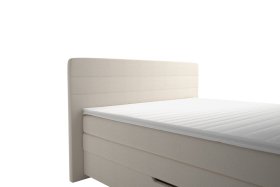 Boxspring Maria v rozměru 160x200 cm, v potahu Bravo 2 Nature, detail čela