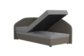 Válenda Rodrigo v rozměru 90x200 cm, v potahu Loft Coffee a Enjoy 23 Ash, úložný prostor