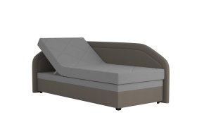 Válenda Rodrigo v rozměru 90x200 cm, v potahu Loft Coffee a Enjoy 23 Ash, polohování hlavy