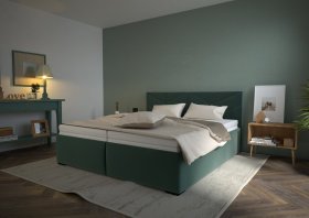 Dvoulůžko Kessy v rozměru 180x200 cm, v potahu Tiffany 10 DK Green, interiér
