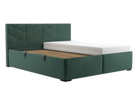 Dvoulůžko Kessy v rozměru 180x200 cm, v potahu Tiffany 10 DK Green, s jednou matrací