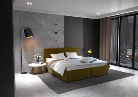 Dvoulůžko Kessy v rozměru 180x200 cm, v potahu Tiffany 34 Amber, interiér