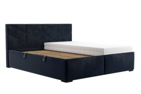 Dvoulůžko Kessy v rozměru 180x200 cm, v potahu Tiffany 37 Deep Blue, s jednou matrací