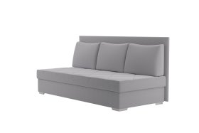 Válenda Riga v rozměru 90x200 cm, v potahu Crown 17 Grey, boční čelo včetně polštářů