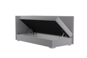 Válenda Riga v rozměru 90x200 cm, v potahu Crown 17 Grey, varianta do levého rohu, úložný prostor