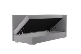 Válenda Riga v rozměru 90x200 cm, v potahu Crown 17 Grey, varianta do pravého rohu, úložný prostor