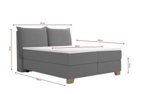 Boxspring Brisa v rozměru 180x200 cm, v potahu Floyd Dark Grey, rozměry
