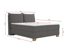 Boxspring Brisa v rozměru 180x200 cm, v potahu Trend 15 Grey, rozměry