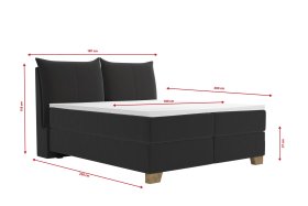 Boxspring Brisa v rozměru 180x200 cm, v potahu Trend 17 Black, rozměry