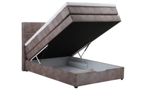 Boxspring Franco v rozměru 140x200 cm, v látce Tobago 16 Silver, úložný prostor
