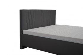 Dvoulůžko Largo v rozměru 180x200 cm, v potahu Loft Grey, detail čela 