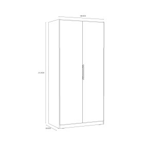 Šatní skříň Cadixo 101x213x59 cm, dub sonoma, rozměry