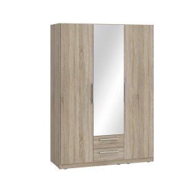 Šatní skříň Cadixo se šuplíky a zrcadlem 151x213x59 cm, dub sonoma