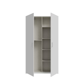 Šatní skříň Nook 120x211x42 cm, bílá, otevřená