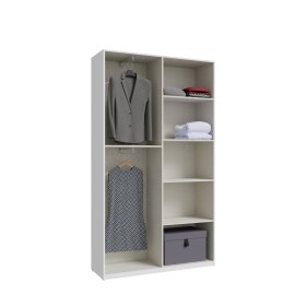 Šatní skříň Nook 120x211x42 cm, bílá, detail vnitřní části