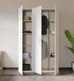 Šatní skříň Nook 134x211x42 cm, bílá