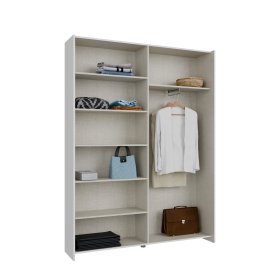 Šatní skříň Nook s posuvnými dveřmi 151x210x40 cm, bílá, vnitřní řešení