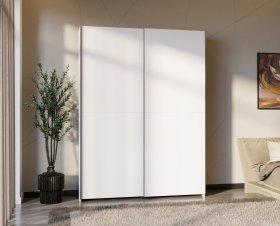 Šatní skříň Nook s posuvnými dveřmi 151x210x40 cm, bílá