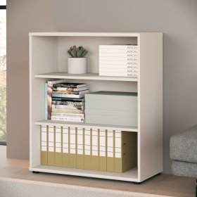 Knihovna Tempra 74x86x35 cm, bílá sand