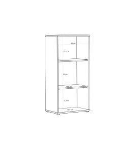 Knihovna Tempra 54x112x35 cm, bílá, vnitřní rozměry