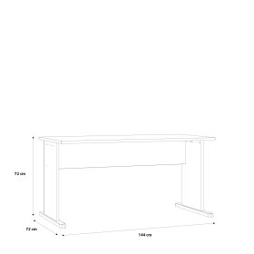 Pracovní stůl Tempra 144x72x72 cm, bílý, vnější rozměry