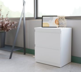 Noční stolek Edmore se šuplíky 42x50x33 cm, bílá