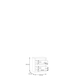 Noční stolek Edmore se šuplíky 42x50x33 cm, dub sonoma, vnitřní rozměry