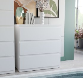 Komoda Edmore se šuplíky 73x80x43 cm, bílá